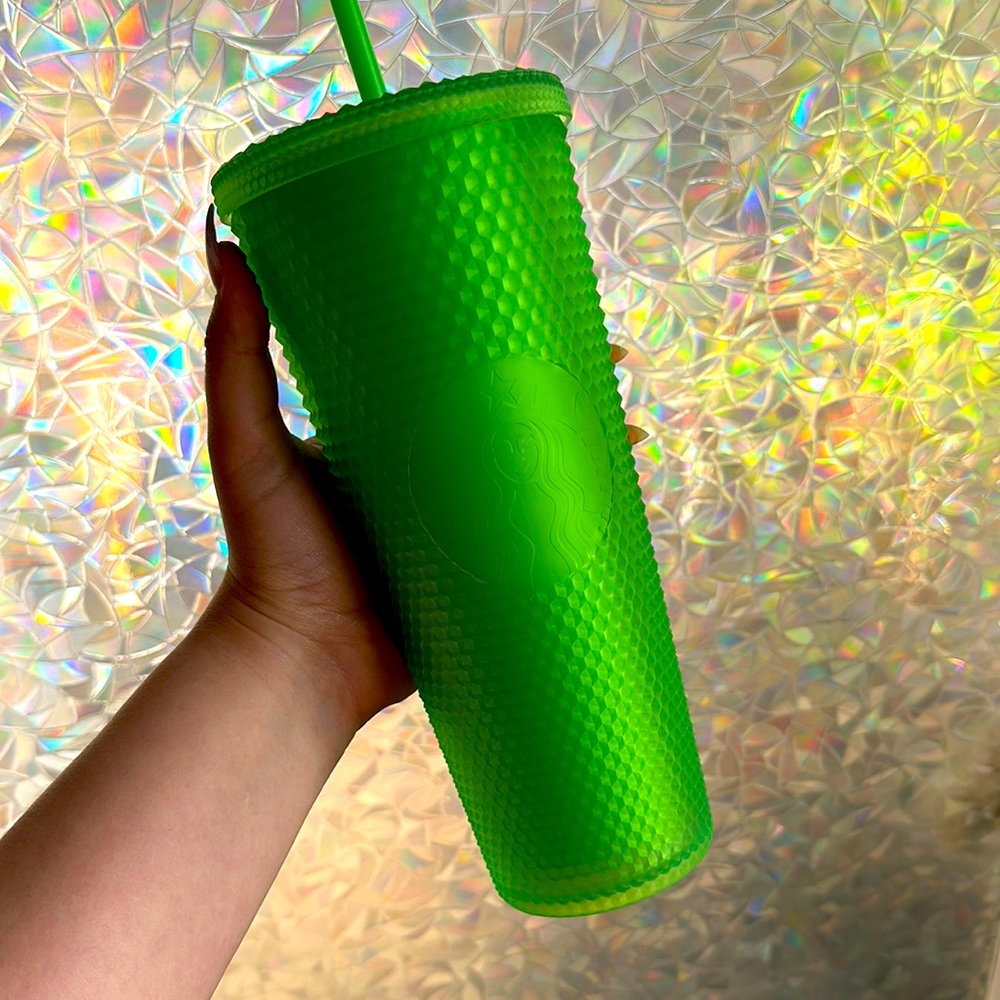 Neon Green Starbucks x Disneyland Studded Matte Tumbler